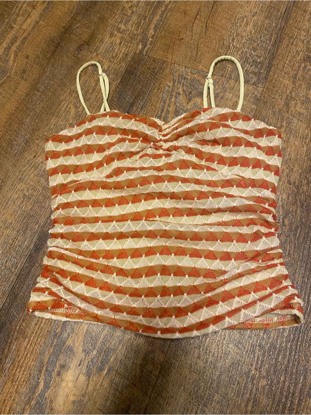 Free People New Love Cami Crop Knit Fall 90s Strawberry Tank Combo Size Med
